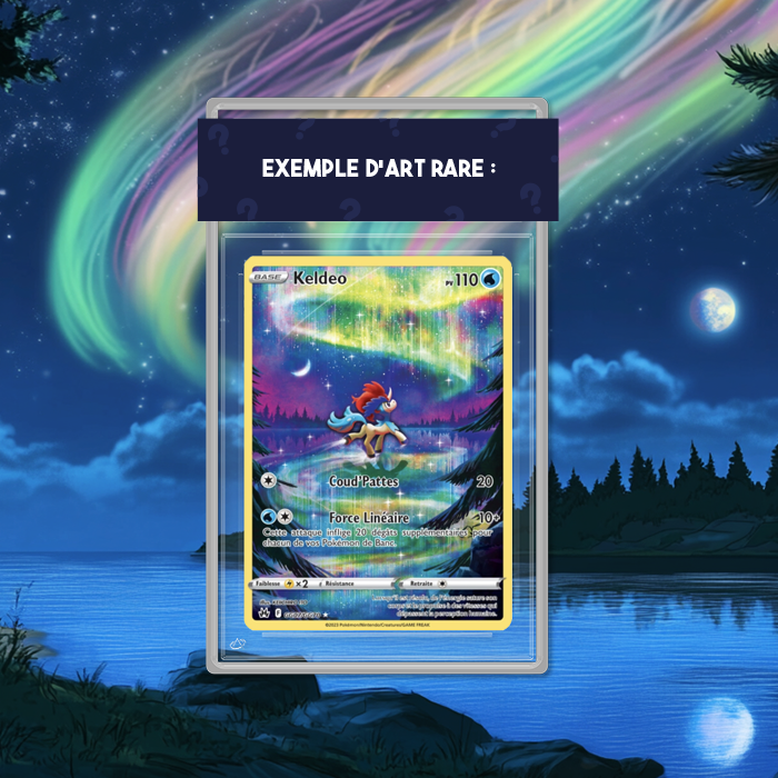 Exemple de carte gradée disponible dans les packs Poképhoria : Keldeo GG07 de la série Pokémon Zénith Suprême.