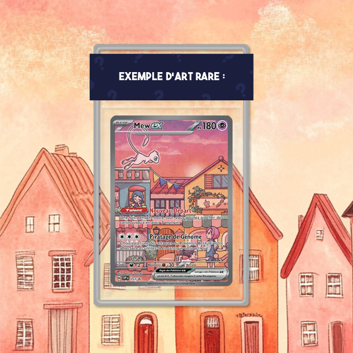 Exemple de carte gradée disponible dans les packs Poképhoria : Mew Promo issue du Coffret Ultra Premium Mew de la série Pokémon 151.